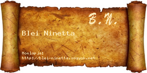 Blei Ninetta névjegykártya
